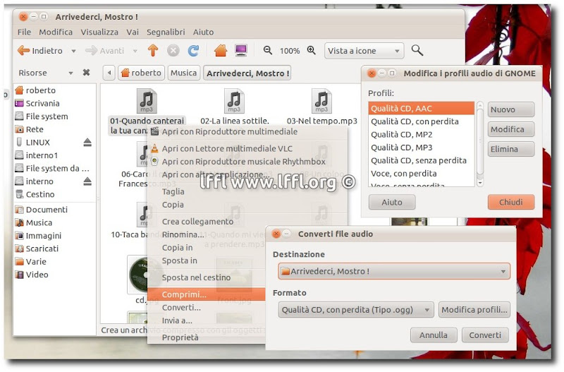 NautilusSoundConverter Convertire File Audio con 1 Click! Nuova versione 1.0.6! Linux